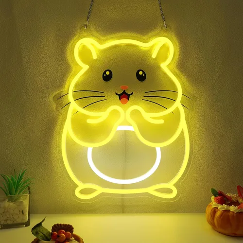 Miniatura 18 de CoolGift Mart Letrero de neón de lobo, luz LED regulable, decoración de pared de animales, regalo de Navidad, regalos de cumpleaños para niños