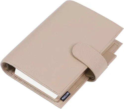 Miniatura 12 de Moterm Personal Luxe - Planificador de anillos – Organizador de carpeta de cuero genuino (Pebble-Mustard, anillo de 1.181 in)