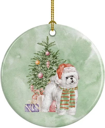 Miniatura 18 de Caroline's Treasures Bulldog, Bulldog inglés #2 y árbol de cerámica adorno colgante para árbol de Navidad, decoración colgante para el hogar