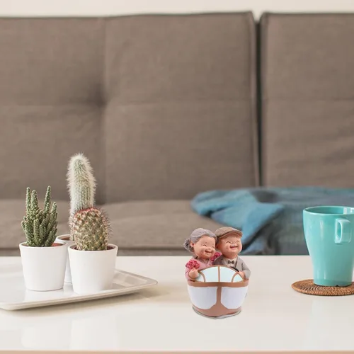 Miniatura 3 de SEWACC Estatuas de pareja de ancianos amorosos, estatuas de resina en miniatura para el día de San Valentín para decoración del hogar, boda, yate