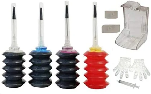 Vivid Colors VC Combo Kit de recarga de tinta para cartucho de tinta H60/XL, H61/XL, H62/XL, HP63/XL, H64/XL, H65/XL, HP67XL Cartuchos de tinta 1 oz