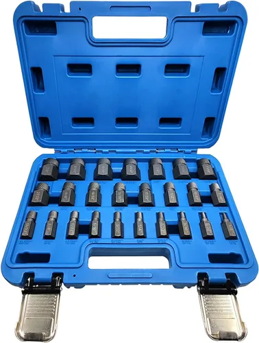 Miniatura 10 de Juego de 5 extractores de cuña de impacto de 1/2 pulgada, kit de adaptador de removedor de pernos fácil de quitar, herramienta de extracción
