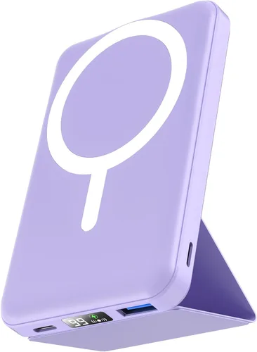 Miniatura 8 de podoru para Magsafe Paquete de baterías, banco de energía magnético plegable de 10000 mAh con cable USB-C, pantalla LED de 22.5 W PD de carga