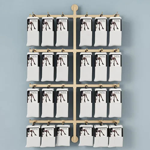 Miniatura 10 de Soporte para calcetines montado en la pared, soporte de joyería que ahorra espacio, organizador de almacenamiento de aretes, estante de exhibición