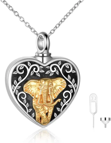 Miniatura 7 de YFN Collares de urna para cenizas, de plata de ley, alas de ángel de la guarda, collares de urna para cenizas, cremación de mascotas, joyería