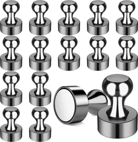 Miniatura 15 de FINDMAG Paquete de 16 imanes para refrigerador, imán de refrigerador, imanes pequeños para pizarra blanca, imán de neodimio fuerte, imán de tierras