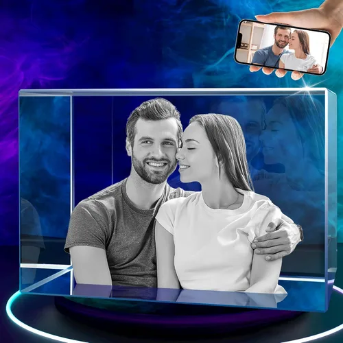 Miniatura 14 de Regalos de cumpleaños personalizados con foto de cristal 3D, regalos de cumpleaños para ella, él, mamá, mujeres, parejas, cristal grabado con láser