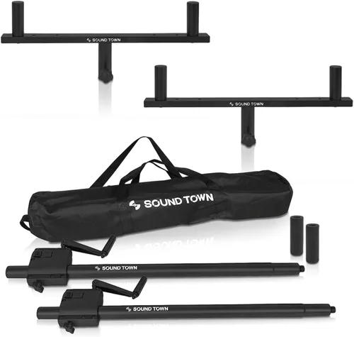 Miniatura 7 de Sound Town 2-Pack Set de Montaje de Poste Dual para Altavoces, Postes Extendidos de 20" para Subwoofer/Altavoces con Adaptadores M20 y 35mm