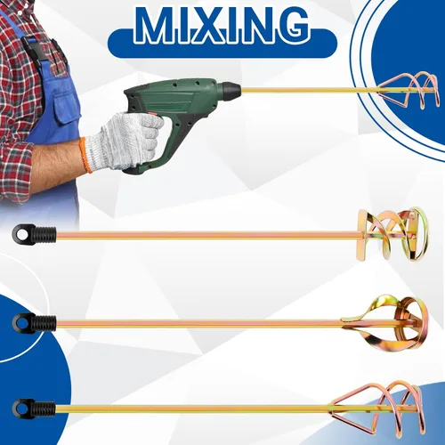 Miniatura 4 de MorningRo Juego de 3 mezcladores de pintura para taladro de epoxi y resina, cuchillas para lodo y cemento, agitador de pintura, paletas mezcladoras
