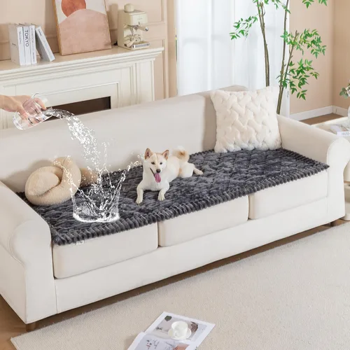 Miniatura 13 de PuTian Funda de sofá 100% impermeable y mullida para perros, gruesa, lavable, antiarañazos, antideslizante, protector de muebles