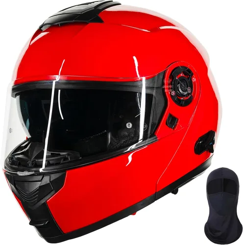 Miniatura 9 de ILM 159BT - Casco modular de motocicleta Bluetooth para 2-3 conductores, intercomunicador, cara completa, casco abatible DOT con máscara facial