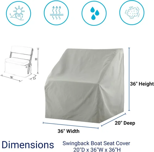 Miniatura 5 de Savvycraft Funda Impermeable para Asiento de Barco con Respaldo Abatible, Poste de Apoyo, Funda para Asiento de Barco con Hielera de Respaldo