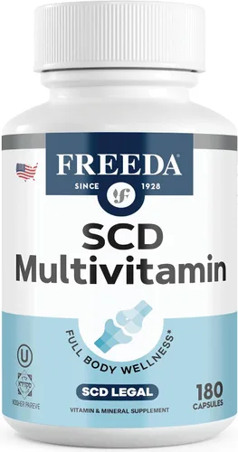 FREEDA SCD Multivitamínico – Suplemento multivitamínico diario para hombres y mujeres – Vegano, sin gluten, SCD Legal – Vitaminas para adultos