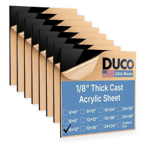 Miniatura 8 de Duco - Hoja de acrílico fundido transparente hecha en Estados Unidos, 1/8 de pulgada de grosor, 12 x 12 pulgadas, 1 paquete de láminas de plexiglás