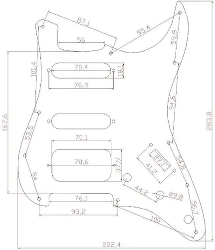 Miniatura 2 de Dopro Golpeador de guitarra Strat HSS de 11 agujeros con 2 tornillos, soporte de pastilla Humbucking para American FD Stratocaster Abalone Pearl