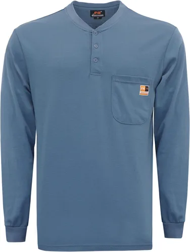 Miniatura 40 de KONRECO Camisas FR para hombre resistentes al fuego/ignífugo CAT2 7oz algodón dos tonos y camisa Henley