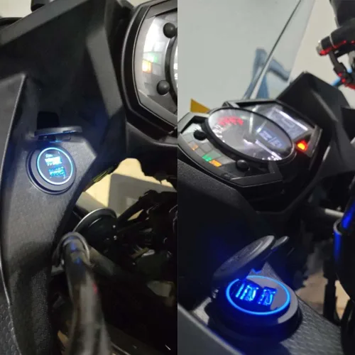 Miniatura 5 de Cargador USB dual para motocicleta con relé, cargador de batería compatible con Versys650 Versys1000 Ninja400 Ninja650 Versys 650 1000 X300 X650