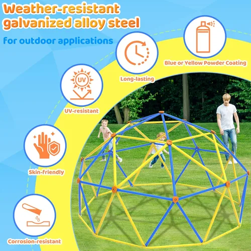 Miniatura 3 de Gardenature - Cúpula de escalada de 10 pies, gimnasio de jungla al aire libre para niños, cúpula geométrica para escalar con soporte de 880 libras