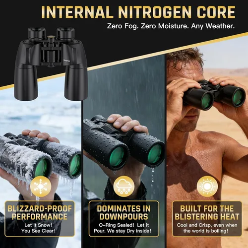 Miniatura 6 de Sogries Prismáticos de 10 x 50 para adultos, prismáticos de alta potencia para observación de aves de larga distancia, IPX7, impermeable, totalmente