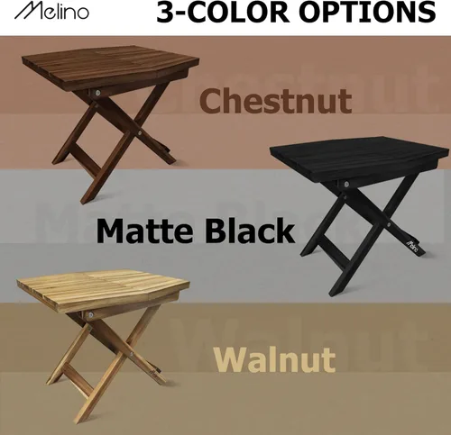Miniatura 8 de Melino Mesa auxiliar plegable de madera para exteriores, con certificación FSC, acacia resistente a la intemperie, mesa pequeña plegable de madera