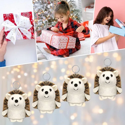 Miniatura 7 de Zubebe Mini erizo de juguete a granel, regalo de fin de año, regalo de fin de año, peluche de 4 pulgadas, pequeño recuerdo de fiesta, llavero