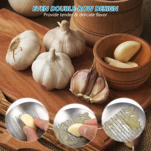Miniatura 3 de Hemoton 4 ralladores de queso Zester para cocina, molinillos de ajo de acero inoxidable, rallador de jengibre, cuchara Zester, rallador de limón