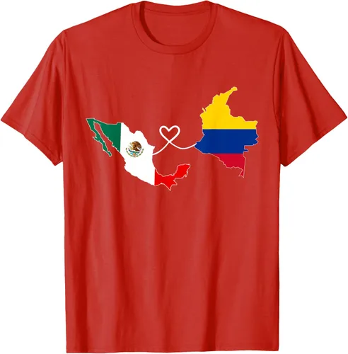 Miniatura 78 de Camiseta Half Colombian Half Mexican Flag Map DNA Mexico Colombia