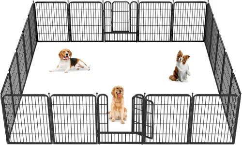 Miniatura 17 de Corralito para perros para interiores, valla portátil para perros de 32 pulgadas de altura, 10 paneles para mascotas, corral exterior para patio