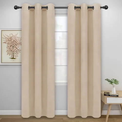 Miniatura 167 de Easy-Going - Cortinas opacas para dormitorio, aislamiento térmico sólido con ojales, cortinas de ventana para reducción de ruido, cortinas