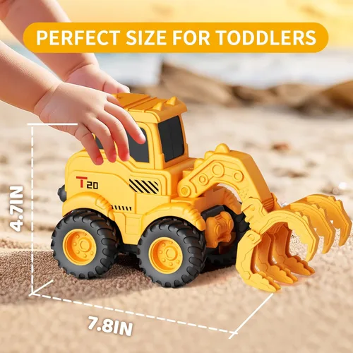 Miniatura 4 de Olbyefly Juguetes de Construcción para Niños de 2 3 4 5 6 + Años, Niños Pequeños y Niñas, Juguetes de Camiones Excavadores de Caja de Arena