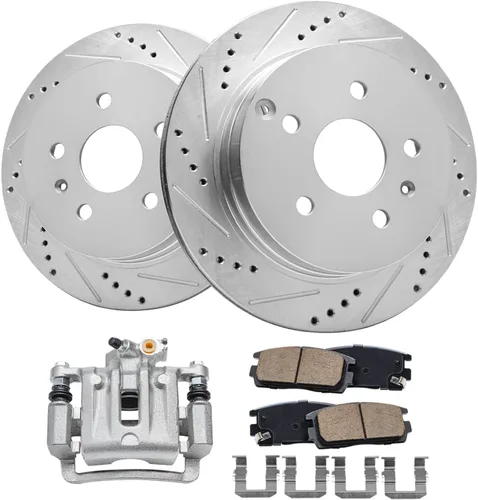 Miniatura 74 de Detroit Axle - Kit de freno delantero para Ford Explorer Mercury Mountaineer 2002-2005 Bujes de rodamiento de rueda perforados y ranurados rotores