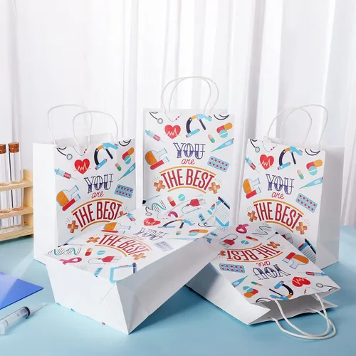 Miniatura 7 de Zonon 24 bolsas de regalo para enfermeras grandes a granel, bolsas de agradecimiento para enfermeras de 10.6 x 8.3 x 4.3 pulgadas para RN CNA LPN