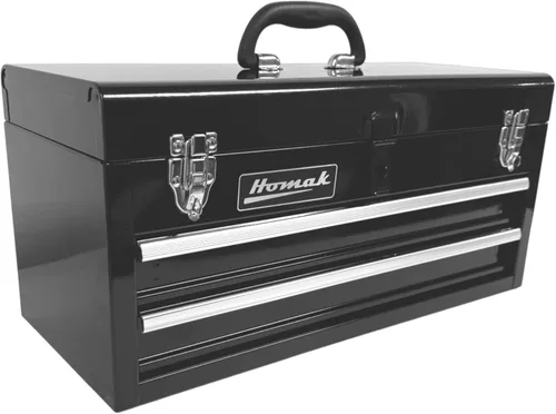 Miniatura 10 de Caja de herramientas portátil de metal Homak, de 20 pulgadas, con 3 cajones, pequeño cofre de herramientas con forros EVA, cajones deslizantes