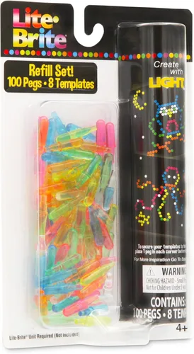 Miniatura 4 de Lite Brite - Paquete de repuesto para clavijas y plantillas, accesorios de tablero de dibujo iluminados, clavijas LED para tablero de dibujo