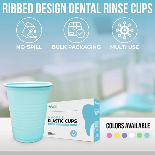 Miniatura 7 de Vasos desechables Paquete de 500 Vasos de baño de plástico azules de 5 onzas, perfectos para medicina, agua, enjuague, enjuague bucal, fiestas