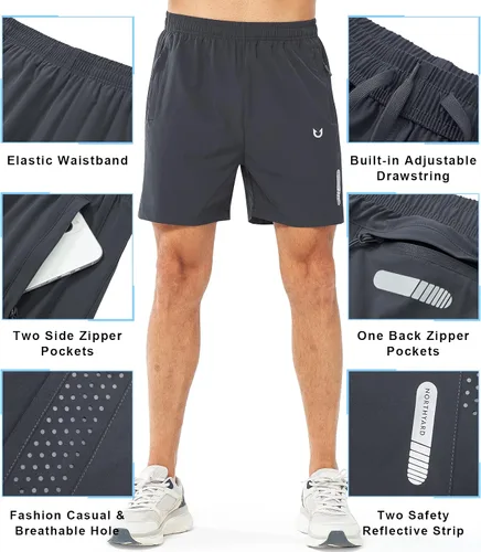 Miniatura 3 de NORTHYARD - Pantalones cortos deportivos para correr para hombres, ligeros, de secado rápido, 7, 5 o 9 pulgadas, para senderismo, deportes, gimnasio