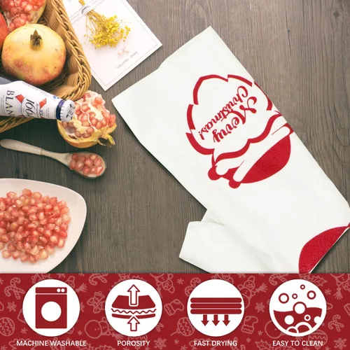 Miniatura 5 de Nialnant Juego de 4 paños de cocina de Navidad para cocina y baño, regalos de inauguración de la casa, decoración de Navidad para cocina, 16 x 23.6