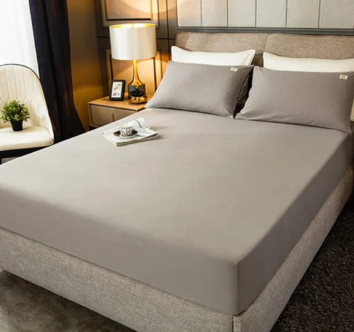Sábana bajera ajustable elástica de 100 % algodón, con bolsillo extra profundo, sábana bajera ajustable para cama individual (gris claro, Queen-60 x