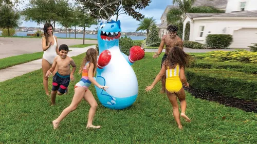 Miniatura 6 de Dino Boxer - Rociador de agua, divertido juego de agua de verano y juguete de salpicaduras para niños, 5 pies de alto