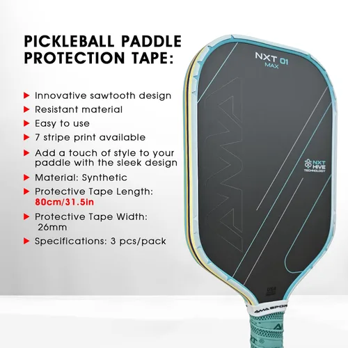 Miniatura 200 de PICKLETECH Cinta de protección de pala de pickleball – Protector de borde de cabeza de paleta – Cinta de protección de borde de raqueta ajuste gris