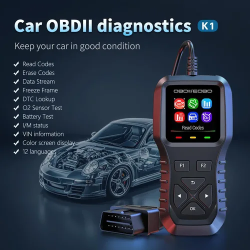 Miniatura 3 de K1 Escáner OBD2 para Coche, Herramienta de Diagnóstico Compatible con FIXD, Lector de Códigos, Reinicio de la Luz del Motor, Lectura/Eliminación