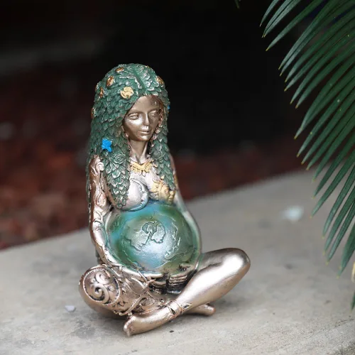 Miniatura 5 de SHOWFEICAT Estatua de diosa, estatua de Gaia, madre, tierra, naturaleza, luna, estatuas de resina, figura espiritual de bruja, decoración del hogar