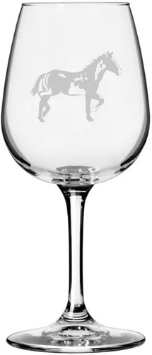 Miniatura 86 de Morgan Body Horse - Copa de vino grabada multiusos (12.75 onzas)
