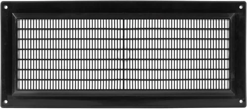 Cubierta de ventilación negra de 5 x 12 pulgadas (exterior), rejilla de ventilación de plástico con malla protectora, cubierta de ventilación de