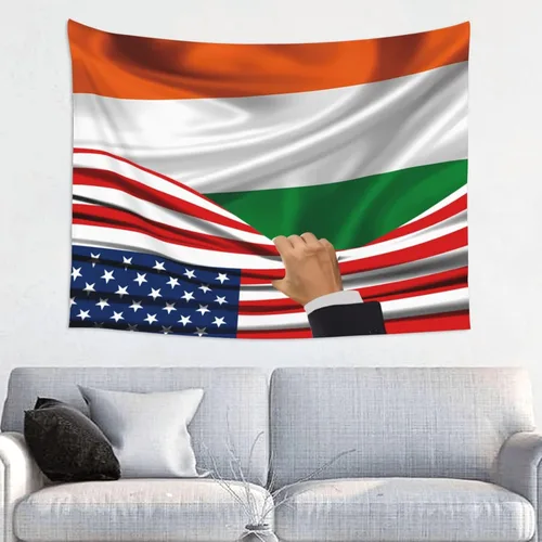 Miniatura 15 de Tapiz decorativo para pared, diseño de bandera estadounidense y bandera de Belice, manteles de arte hippie de 29 x 37 pulgadas para dormitorio, sala