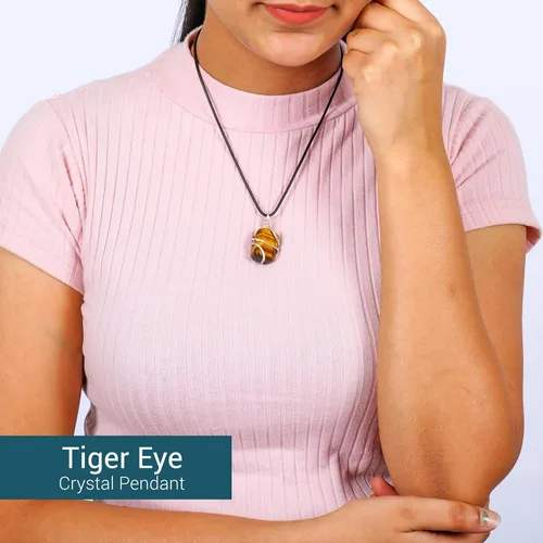 Miniatura 37 de PYOR Collar con colgante curativo de Reiki de cristal, gemas de buena suerte, prosperidad, riqueza, piedras preciosas naturales, collares de buena