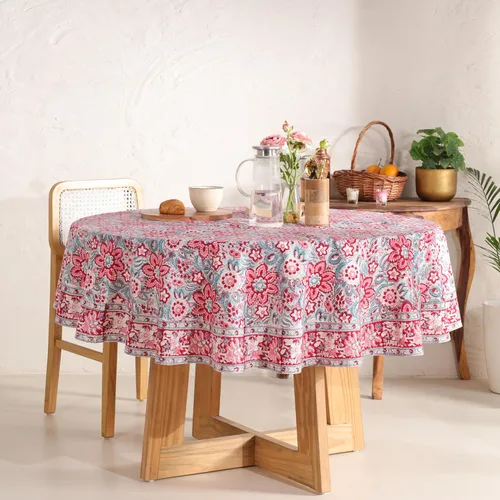 Miniatura 62 de Funda de mesa impresa a mano con diseño exquisito, tela de algodón premium, perfecta para comedor y decoración, mantel de mesa