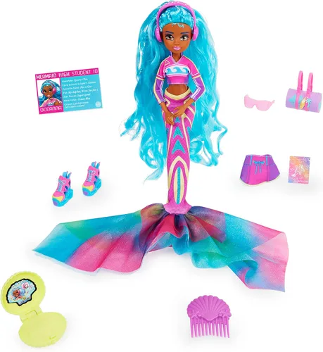Miniatura 11 de MERMAID HIGH, Searra - Muñeca de sirena de lujo y accesorios con cola extraíble, ropa de muñeca y accesorios de moda, juguetes para niños para niñas