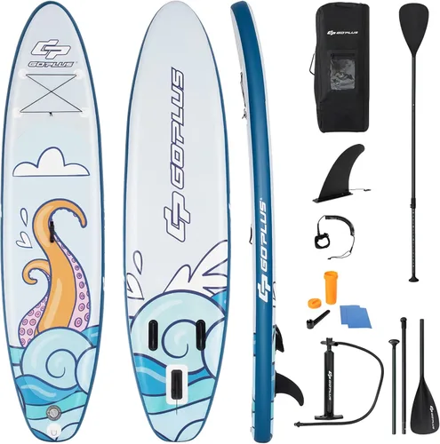 Miniatura 12 de Goplus Tabla de remo inflable de pie, 10/10.5 pies/11 pies SUP 6 pulgadas de grosor con accesorios de primera calidad, paleta de aluminio ajustable
