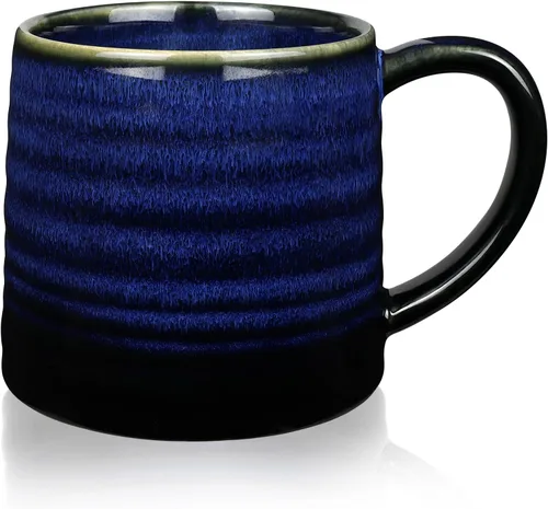 Miniatura 8 de Taza de café grande de cerámica de 18 oz, 500 ml, taza de té grande de cerámica hecha a mano para oficina y hogar, mango grande fácil de sostener